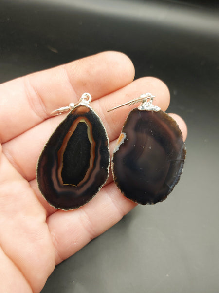 Sliced Agate Earring