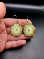 Green Solar Quartz Earrings