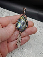 Labradorite with Quartz Pendant