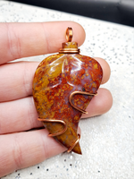 Moss Agate Leaf Pendant