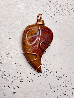 Moss Agate Leaf Pendant