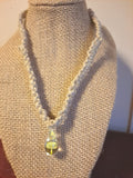 Yellow Glass Mushroom Necklace