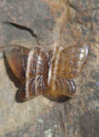 Yellow Fluorite Butterfly Carving