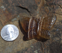 Yellow Fluorite Butterfly Carving