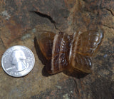 Yellow Fluorite Butterfly Carving