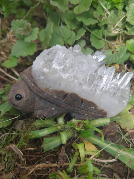 Quartz and Natural Mineral Turtle Carving