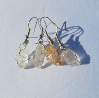 Clear Quartz Raw Earrings