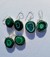 Green Solar Quartz Earrings