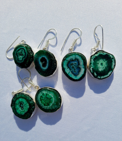 Green Solar Quartz Earrings
