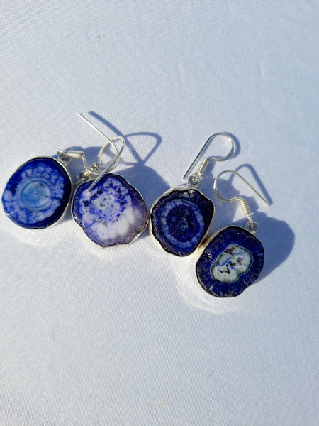 Blue Solar Quartz Earrings