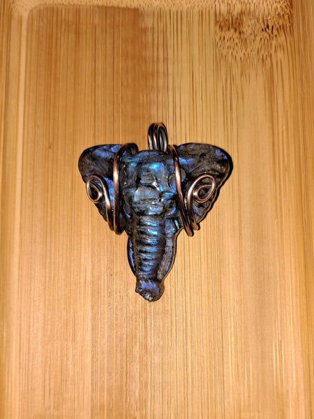 Labradorite Elephant Pendant