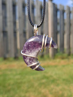 Lepidolite Moon Pendant