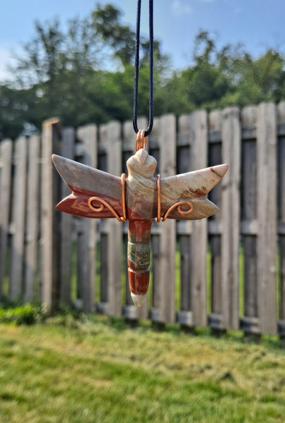 Rose Jasper Dragonfly Pendont