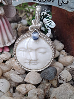 Sodalite Accented Moon Faces Pendant