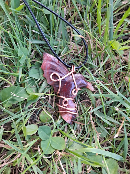 Red Carnelian Humming Bird Pendant