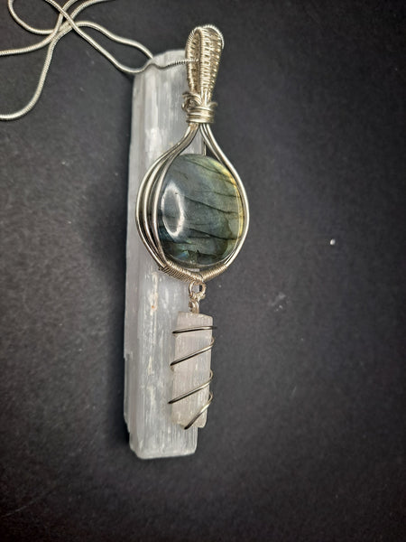 Labradorite with Selenite Pendant