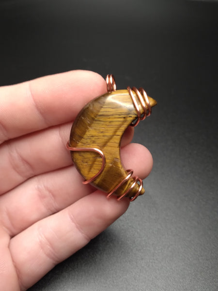 Tiger Eye Moon Pendant