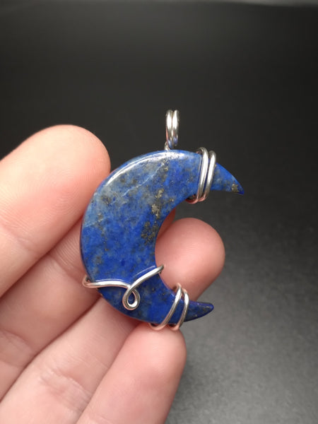 Lapis Lazuli Moon Pendant