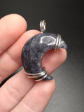 Blue Quartz Moon Pendant