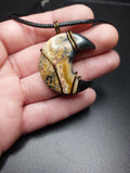 Palm Root Jasper Moon Pendant