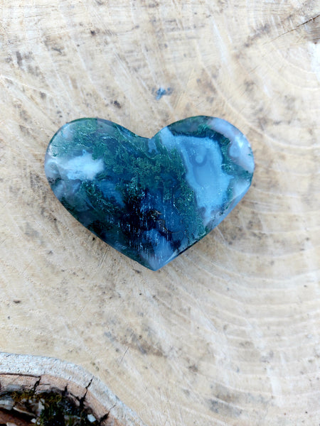 Moss Agate Heart