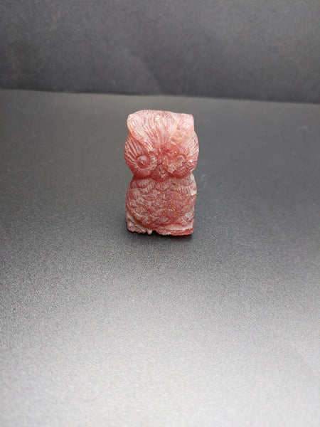 Strawberry Quartz Owl