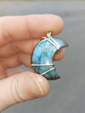 Labradorite Moon Pendant