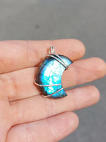 Labradorite Moon Pendant