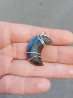 Labradorite Moon Pendant