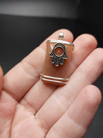 Peach Sunstone Hamsa Hand Pendant