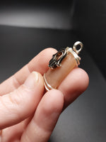 Peach Sunstone Hamsa Hand Pendant