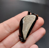 Black with Brown Druzy Agate