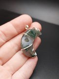 Moss Agate Moon Pendant