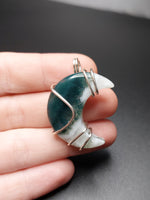 Moss Agate Moon Pendant