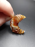 Red Moss Agate Moon Pendant