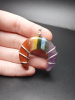 Chakra Stone Moon Pendant