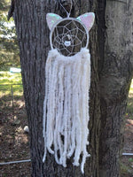 White Selenite Kitty Dream Catcher