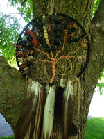 Wire Black Onyx Tree Dream Catcher