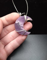 Lepidolite Moon Pendant